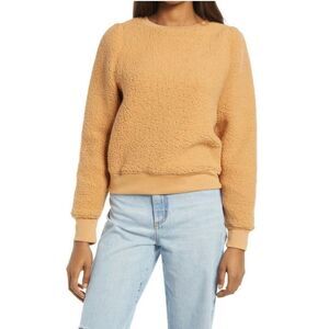 Nordstrom NEW Treasure & Bond Sherpa Teddy Sweatshirt Crew Neck Longsleeve Small